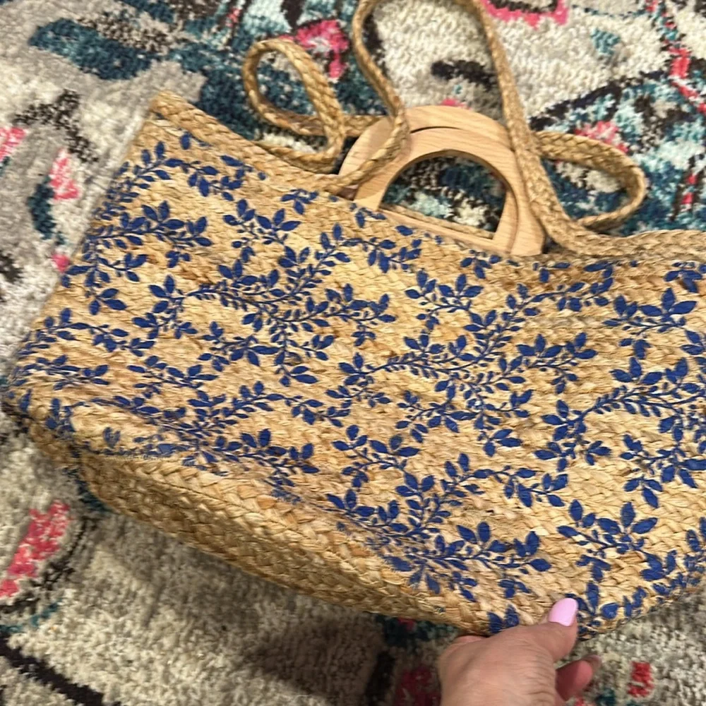 FRANCESCAS SHIRALEAH CATALINE CLASSY JUTE BEACH TOTE